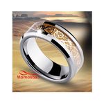 Bague Dragon En Acier Inoxydable Argenté Et DORE - Unisex au meilleur prix au Maroc