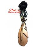 Collier Fil Noir Réglable Avec Pendentif Plume 2 Faces Noir + BRONZE (Unisex) au meilleur prix au Maroc