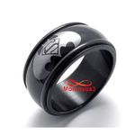 Bague En Acier Inoxydable Noir Unisex au meilleur prix au Maroc