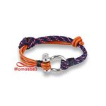 Bracelet Marine Cuir MARRON Et Fil Parachute Avec Fermoir En Acier Inoxydable Argenté au meilleur prix au Maroc