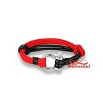 Bracelet Marine Cuir Noir Et Fil Parachute Avec Fermoir En Acier Inoxydable Argenté au meilleur prix au Maroc
