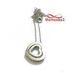 Collier Argenté Pendentif Coeur Avec Pierres Cristal MARRON au meilleur prix au Maroc