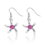 Boucles D’oreilles Femme Pendentif étoile Avec Pierre ROSE BLANC au meilleur prix au Maroc
