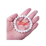 Agate Pierres Naturelle BLANC Noir 8mm Unisex - élastique au meilleur prix au Maroc