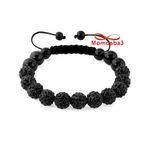 Bracelet Shamballa Crystal Noir - Unisex au meilleur prix au Maroc