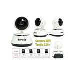 Caméra IP sans fil C50+  horizontale 355 °, verticale 120 °, distance d'éclairage IR-LED de 10 mètres, microphone et haut-parleur encastrables, Audio bidirectionnel Micro SD / TF au meilleur prix au Maroc