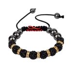 Bracelet Shamballa Crystal Noir BLANC Et DORE - Unisex au meilleur prix au Maroc