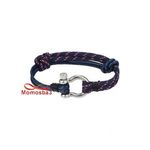 Bracelet Marine Cuir Et Fil Parachute Avec Fermoir En Acier Inoxydable - Argenté au meilleur prix au Maroc
