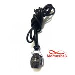 Collier Fil Noir Réglable Avec Pendentif Grenade Noir Acier Inoxydable Argenté - Unisex au meilleur prix au Maroc