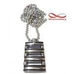 Chaine Maille Boule + Pendentif Plaque Argent - Acier Inoxydable Et Silicone au meilleur prix au Maroc