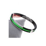 Bracelet En Silicone Noir + Vert Et Acier Inoxydable (Réglable) au meilleur prix au Maroc
