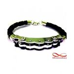 Bracelet Cuir Noir Et Acier Inoxydable au meilleur prix au Maroc