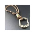 Collier Cuir MARRON Réglable Avec Pendentif DIESEL - Unisex au meilleur prix au Maroc