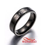 Bague En Acier Inoxydable Noir - Unisex au meilleur prix au Maroc