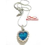 Chaîne Avec Pendentif Cœur BLEU Pour Femmes au meilleur prix au Maroc