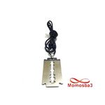 Collier Fil Noir Réglable Avec Pendentif Rasoir En Acier Inoxydable Argenté - Unisex au meilleur prix au Maroc