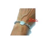 Gourmette En Acier Inoxydable Argenté Avec Piece Unisex Avec Sachet De Bijoux au meilleur prix au Maroc