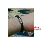 Bracelet Cuir Noir Fermoir Magnétique En Acier Inoxydable + Sachet De Bijoux au meilleur prix au Maroc