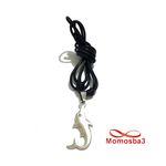 Collier Fil Noir Réglable Avec Pendentif Poisson En Acier Inoxydable Argenté - Unisex au meilleur prix au Maroc