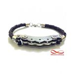 Bracelet cuir MARRON et acier inoxydable au meilleur prix au Maroc