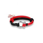 Bracelet Marine Cuir Et Fil Parachute Avec Fermoir En Acier Inoxydable Argenté au meilleur prix au Maroc