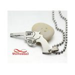 Chaine En Acier Inoxydable Avec Pendentif Pestol Revolver Taille Moyenne Argenté au meilleur prix au Maroc