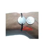 Bracelet Mohammed VI Fil Noir Réglable Avec Pendentif Pièce Taille Moyenne En Acier Inoxydable - Unisex au meilleur prix au Maroc