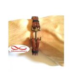 Bracelet Marine En Cuir MARRON Ancre BRONZE (Réglable) au meilleur prix au Maroc