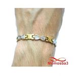 Bracelet En Acier Inoxydable Argenté + DORE Unisex Réglable au meilleur prix au Maroc