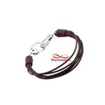 Bracelet Fils MARRON Réglable Avec Pendentif Menotte Argenté Unisex au meilleur prix au Maroc