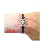 Bracelet Fil Noir Avec Pendentif Marine LOVE Argent Charm Réglable - Unisex au meilleur prix au Maroc