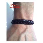 Bracelet Torsadé Cuir MARRON Et Fil Réglable - Unisex au meilleur prix au Maroc