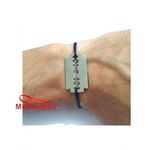 Bracelet Fil Noir Réglable Avec Pendentif Rasoir En Acier Inoxydable - Unisex au meilleur prix au Maroc