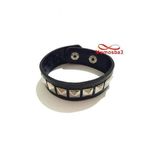 Bracelet Skaï Noir Avec Bouton Unisex - (Réglable) au meilleur prix au Maroc