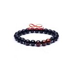 Agate Pierre Naturelle Noir Mat + MARRON - élastique au meilleur prix au Maroc