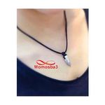 Collier Fil Noir Avec Pendentif Balle En Acier Inoxydable S929 Argenté - Unisex au meilleur prix au Maroc