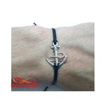 Bracelet Fil Noir Réglable Avec Pendentif Grand Ancre Marine  Argenté Charm au meilleur prix au Maroc