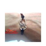 Bracelet Cuir Noir Pendentif 2 Coeurs Unisex (Réglable) au meilleur prix au Maroc