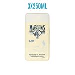 Pack Gel douche Le Petit Marseillais lait, flacon de 250 ml-Lot de 3 au meilleur prix au Maroc