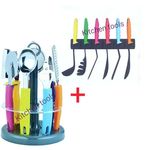 Pack Ustensile de cuisine 7Pcs Support rotatif+ Penderie mural  de 6pcs. au meilleur prix au Maroc