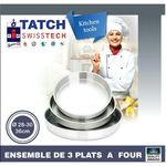 Set de 3 plats à four en inox 28-30-36cm au meilleur prix au Maroc