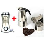 PACK MOULIN A CAFE & EPICES ELECTRIQUE + CAFETIERE ITALIENNE 4 TASSES au meilleur prix au Maroc