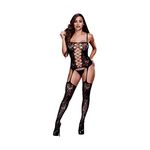 Corset Jarretelles avant en dentelle Bodystocking Taille Unique Baci Lingerie BW3124 au meilleur prix au Maroc