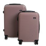 2 Valises Transcend Roue Double Cabine et Moyenne - Rose Saumon au meilleur prix au Maroc