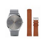 Skagen Montre Jorn + bracelet de rechange en cuir tabac SKW1097 - Argenté au meilleur prix au Maroc