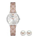 Emporio Armani Coffret Montre et Boucles d'oreilles - Beige et Doré au meilleur prix au Maroc