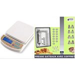 PRESSE GATEAUX INOX 13 DISQUES 8 EMBOUTS AVEC COFFRET TATCH + BALANCE DE CUISINE 10 KG au meilleur prix au Maroc