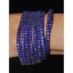 Bracelet Manchette Perlé Bleu klein au meilleur prix au Maroc