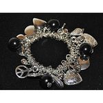 Bracelet Elastique à Breloques Perles Noir au meilleur prix au Maroc