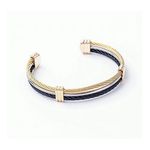 Diamant D'or Bracelet Câble 100% Acier Noir-Doré + Boite Cadeau au meilleur prix au Maroc